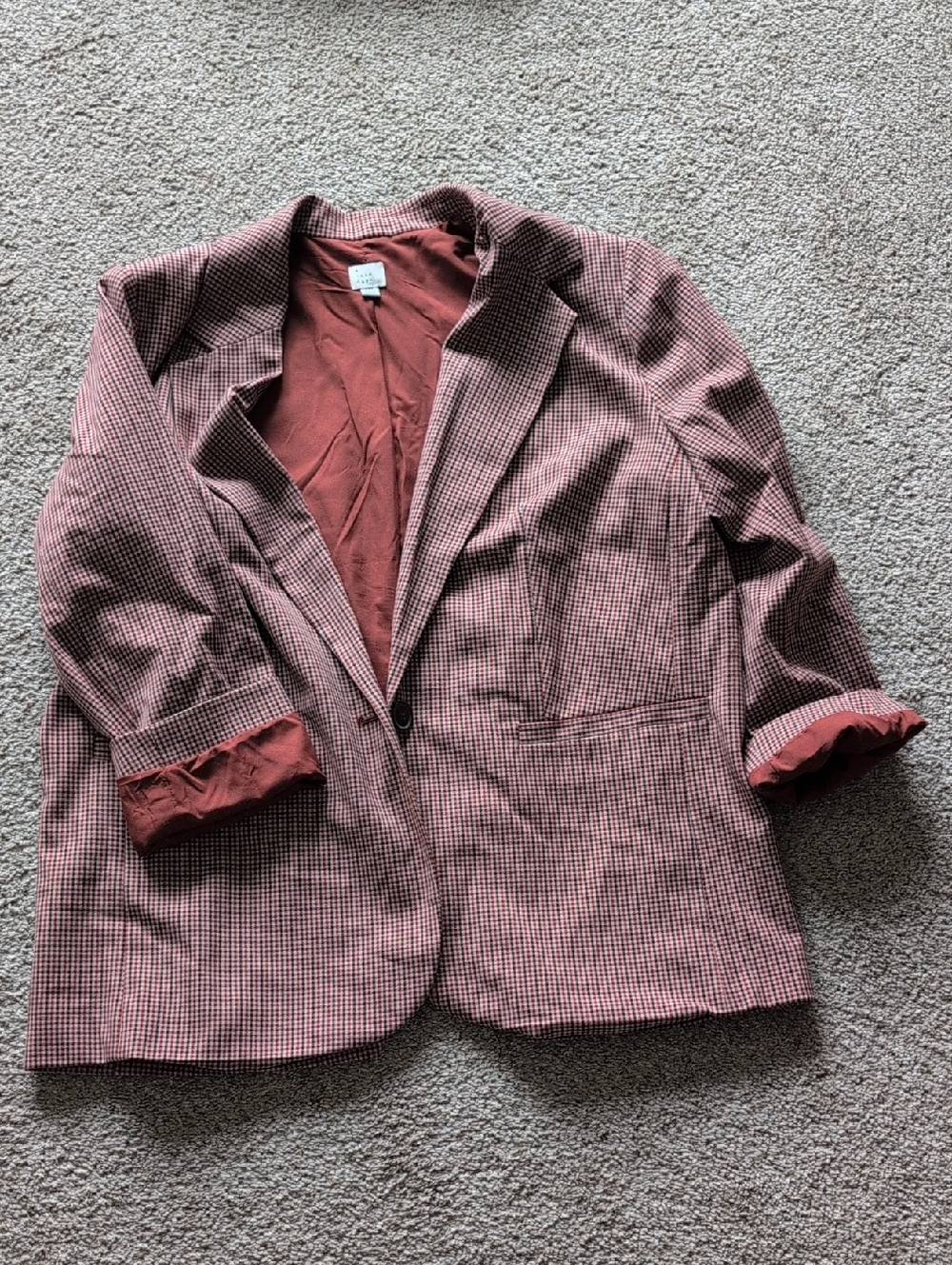a new day Rust Checked Blazer Jacket